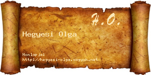Hegyesi Olga névjegykártya